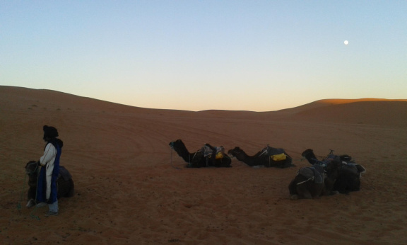 Campamento en medio del desierto del Sahara
