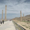 Vista de las pocas columnas que aun se mantiene en pie en Persepolis