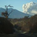 Vista de las cenizas volcánicas del Maulle desde el lado argentino.