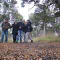 Cesar, Mary, Javier, Lore y VHS caminando por el bosque....